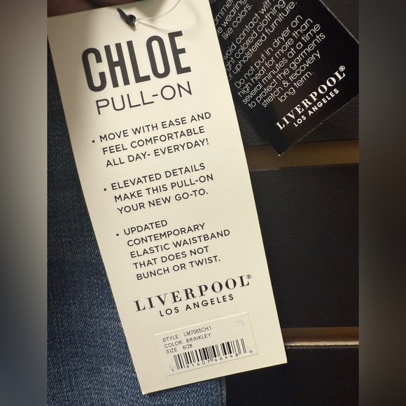 Liverpool Los Angeles Chloe Skinny Crop Pull-On Jeans Sz 6/28 Brinkley - Picture 3 of 5